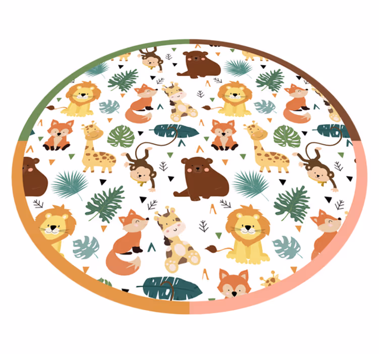 Tapis vinyle animal amis colorés de la jungle - TenStickers