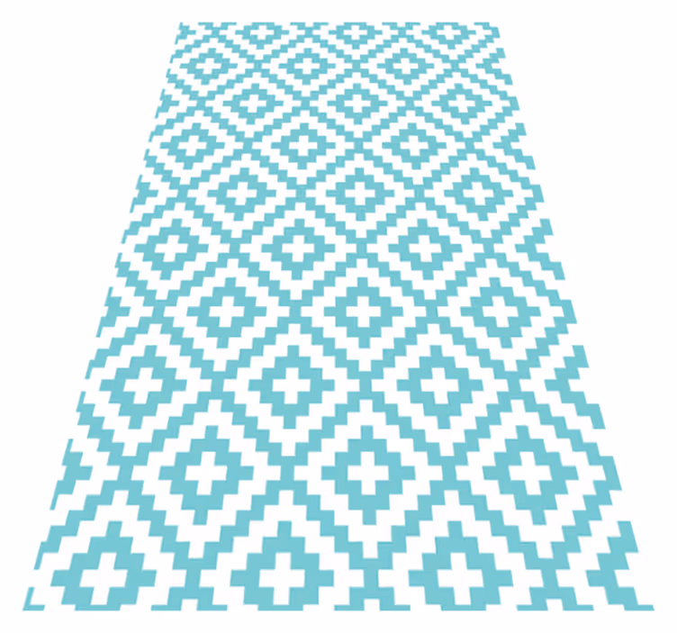 Tapis vinyles géométriques motif turquoise - TenStickers