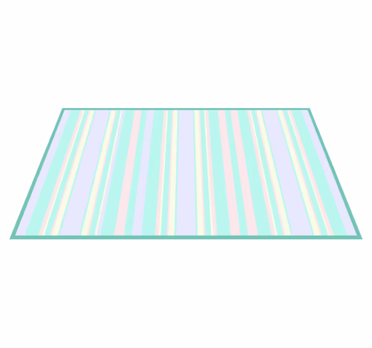 Tapis vinyle rayures motif lignes pastel - TenStickers