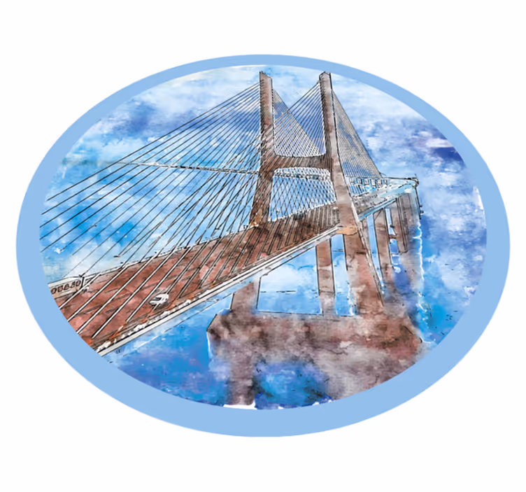 Tapis vinyle rond ponts sur l'eau - TenStickers