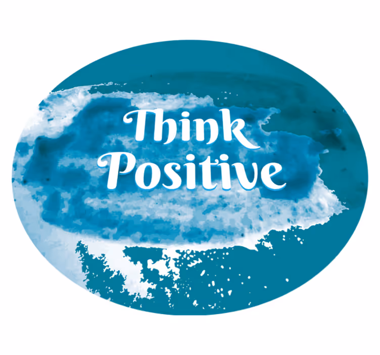 Tapis vinyle citation pense positivement maintenant - TenStickers