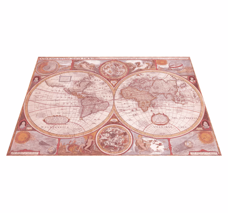 Tapis vinyle carte du monde carte du globe vintage - TenStickers