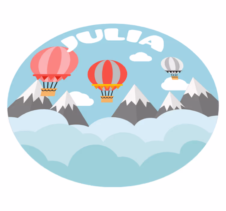Tapis vinyle autres tapis montagnes et ballons avec nom - TenStickers
