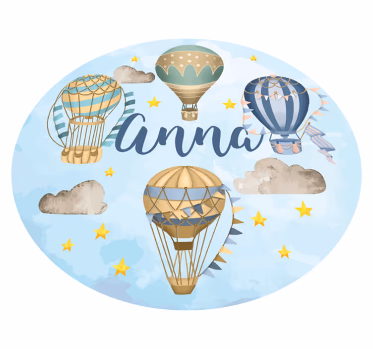 Tapis vinyle personnalisé fantaisie de montgolfière - TenStickers