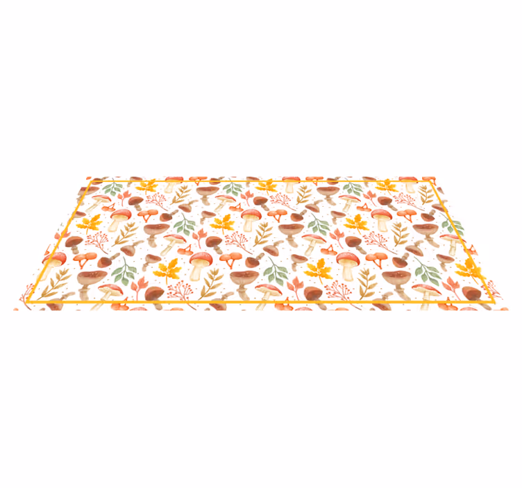 Tapis vinyle nature motif de feuille de champignon - TenStickers