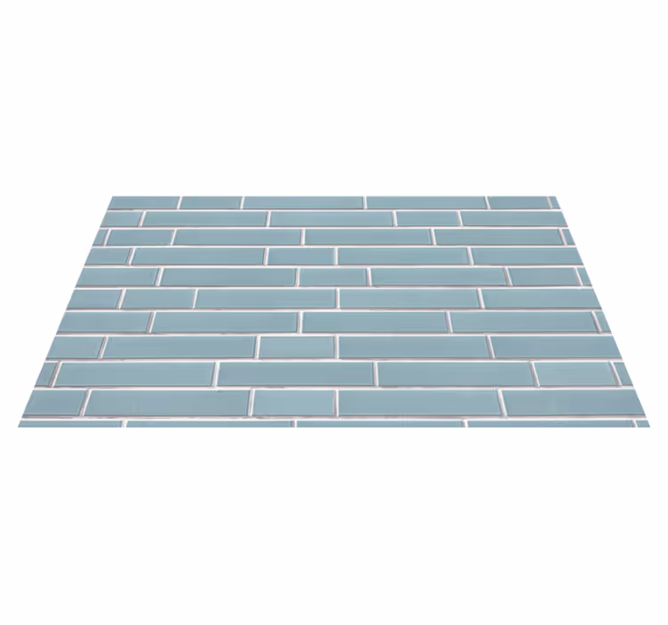 Tapis vinyle salle de bain motif de brique bleue - TenStickers