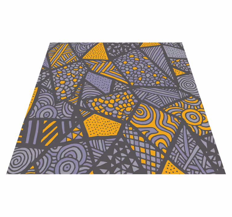 Tapis vinyles géométriques formes grises dynamiques - TenStickers