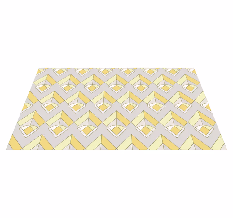 Tapis vinyles géométriques motif jaune et gris - TenStickers