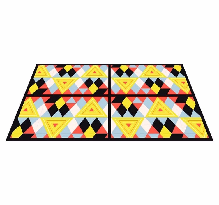 Tapis vinyles géométriques triangles vibrants - TenStickers