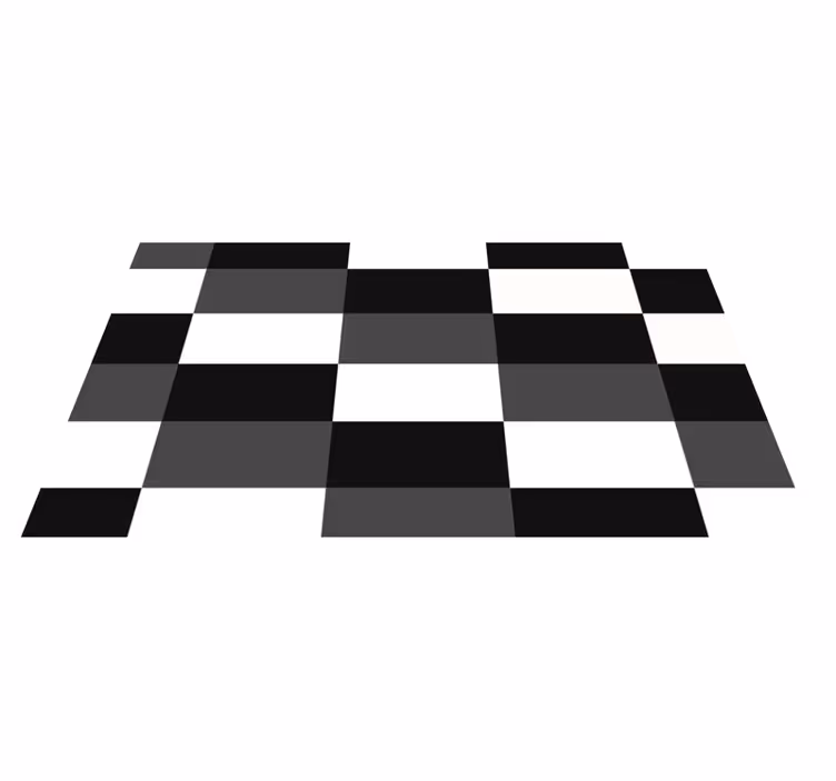 Tapis vinyles géométriques damier noir et blanc - TenStickers