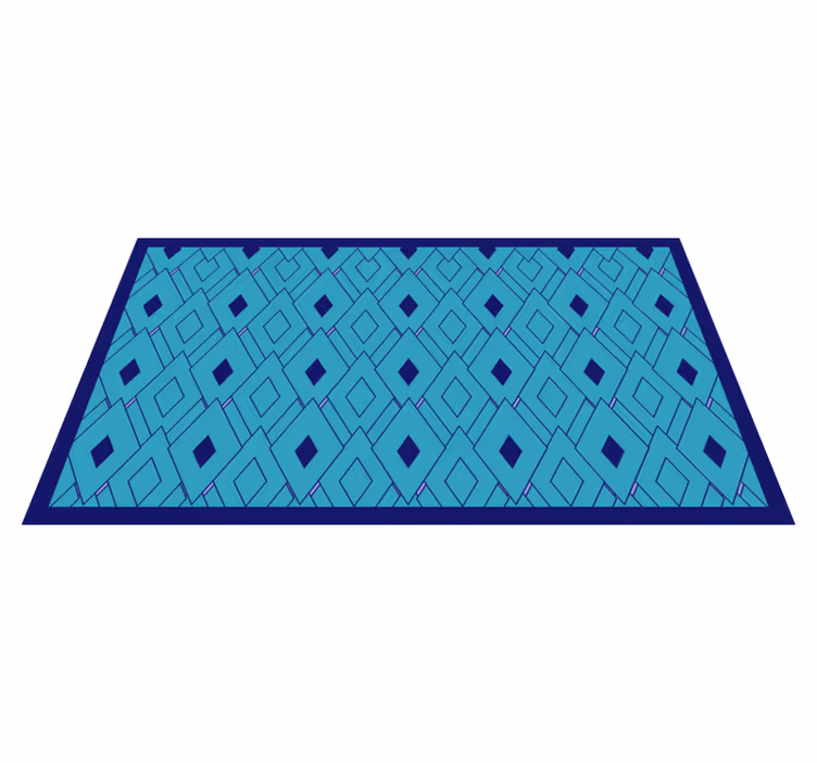 Tapis vinyles géométriques éléments de diamant bleu - TenStickers