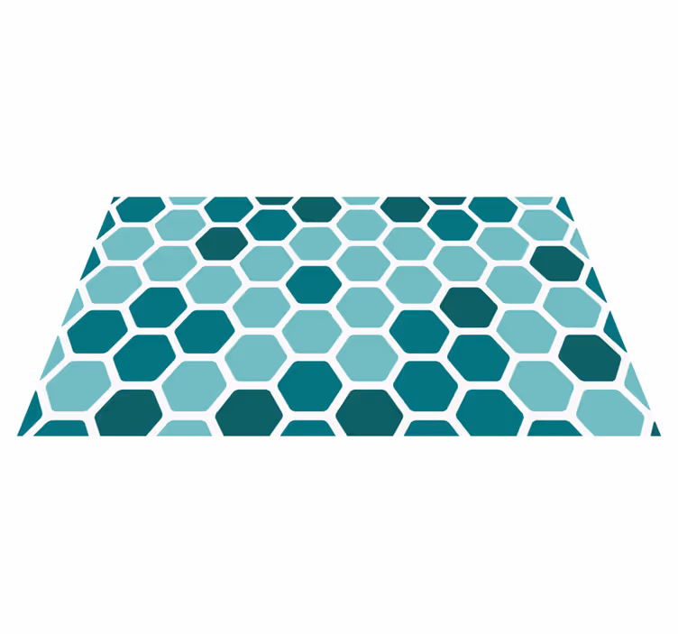 Tapis vinyles géométriques motif nid d'abeille vert - TenStickers