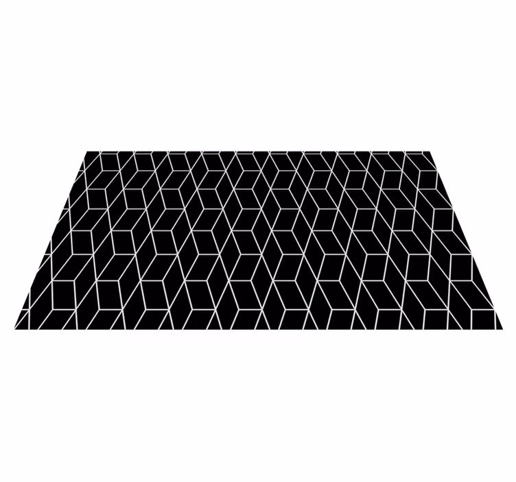 Tapis vinyles géométriques motif hexagonal noir - TenStickers