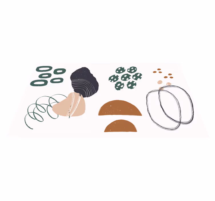 Tapis vinyle minimaliste disposition des formes abstraites - TenStickers