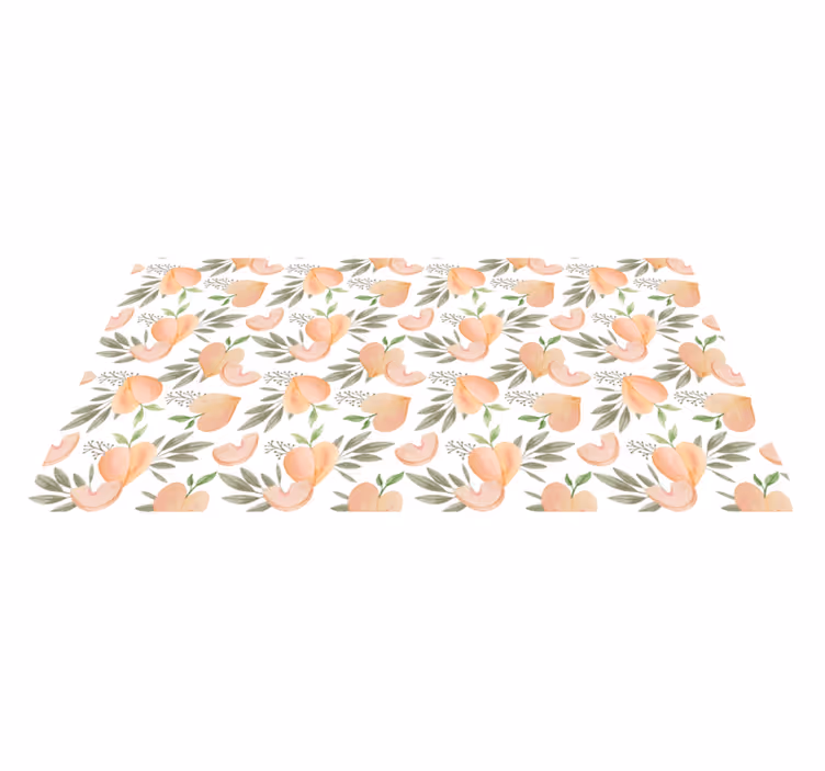 Tapis vinyle cuisine composition florale de pêche - TenStickers