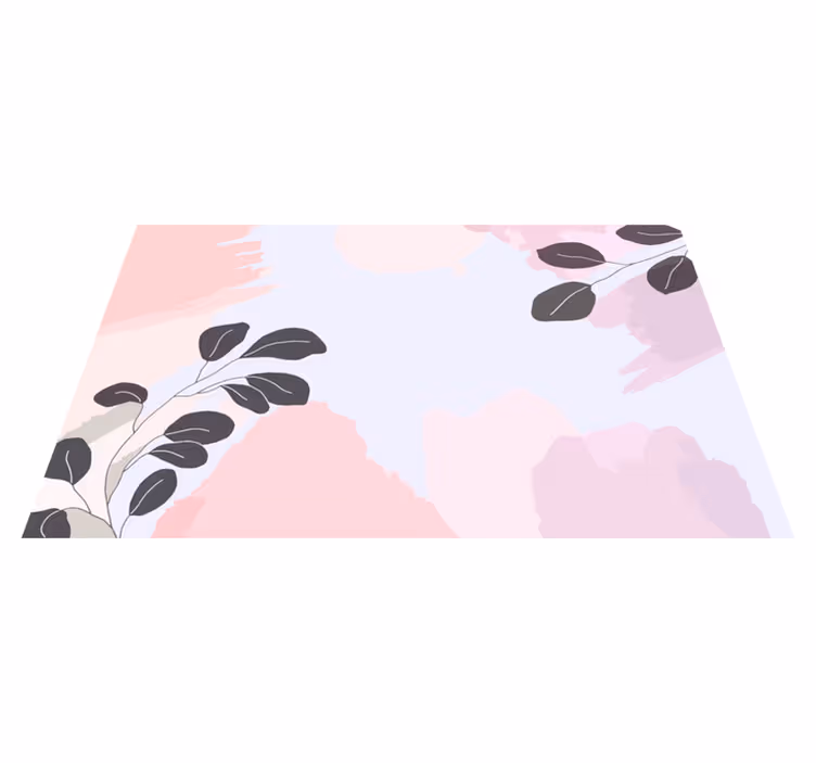 Tapis vinyle fleurs et plantes motif de feuille élégant - TenStickers