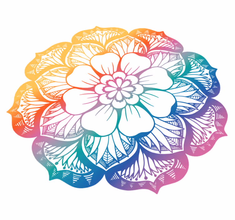 Tapis vinyle mandala motif floral coloré - TenStickers