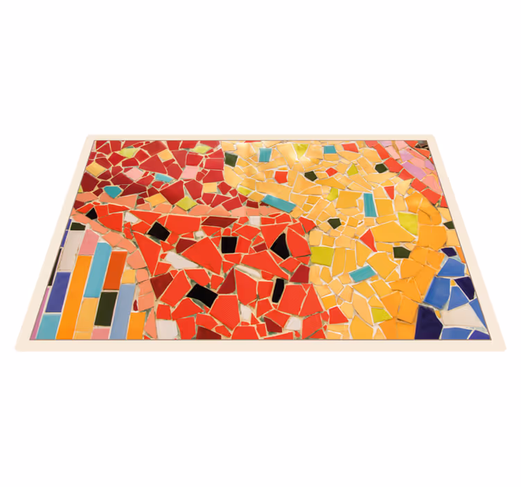 Tapis mosaique vinyle arrangement de carrelage vibrant - TenStickers