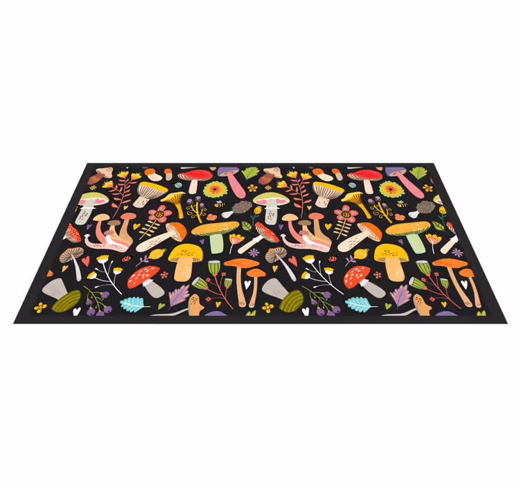 Tapis vinyle nature collection de champignons colorés - TenStickers