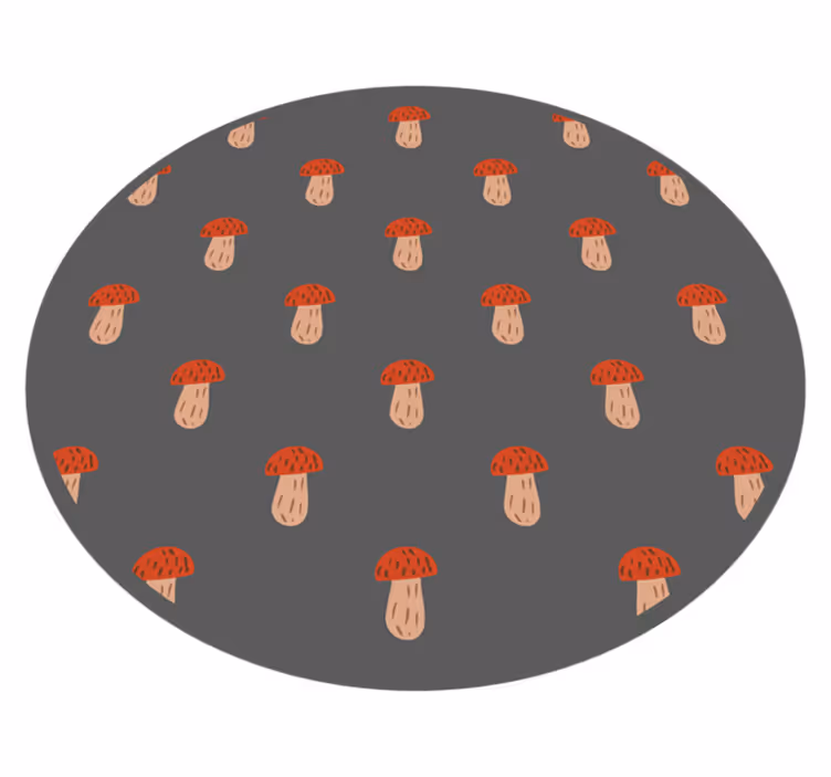 Tapis vinyle cuisine rond à motifs de champignons - TenStickers