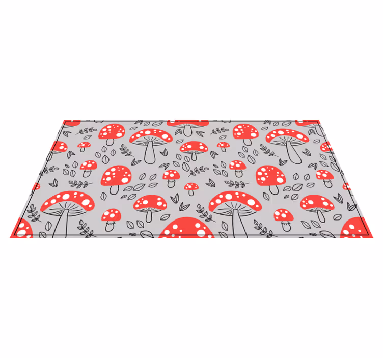 Tapis vinyle nature motif champignon rouge - TenStickers