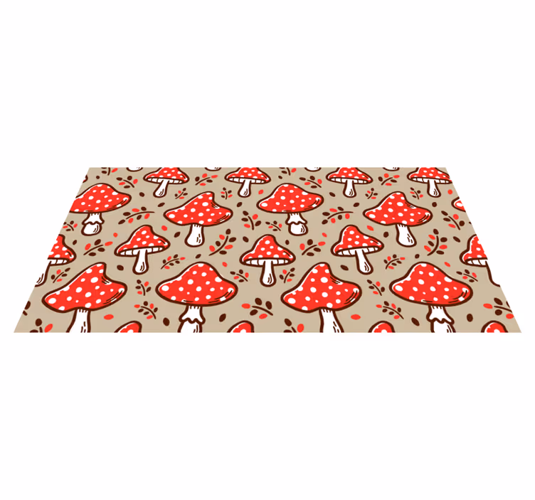 Tapis vinyle fleurs et plantes motifs fongiques vibrants - TenStickers