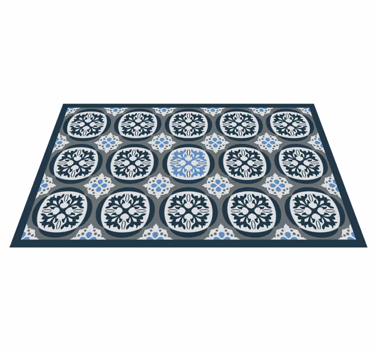 Tapis vinyle carreaux de ciment tuiles florales raffinées - TenStickers