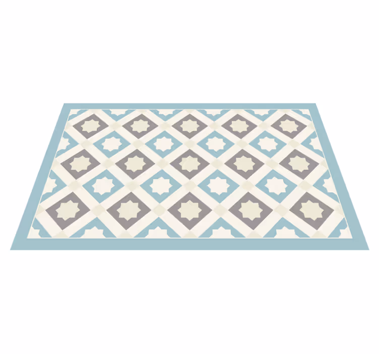 Tapis vinyle carreaux de ciment motif étoile élégant - TenStickers