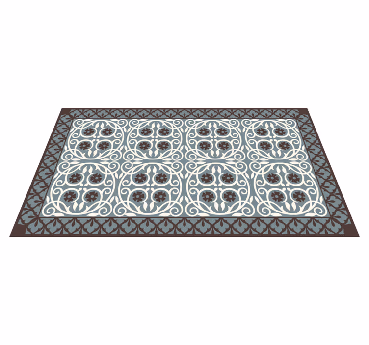 Tapis vinyle salle de bain composition d'éléments floraux - TenStickers