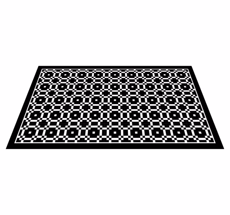 Tapis vinyles géométriques motif monochrome - TenStickers