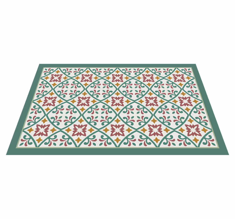 Tapis vinyle cuisine élégante mosaïque florale - TenStickers