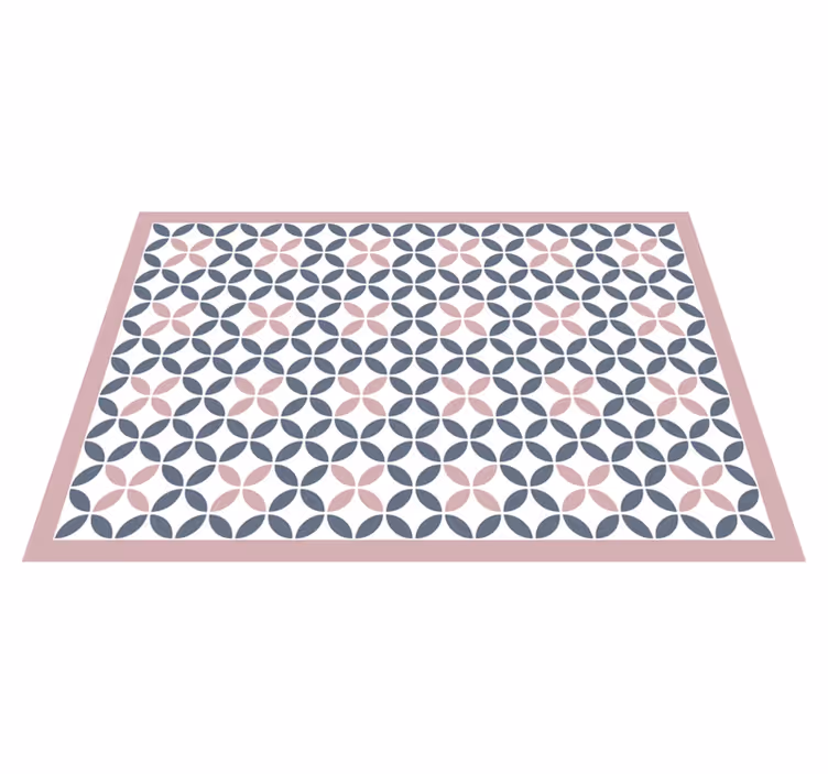 Tapis mosaique vinyle design rond beige et gris - TenStickers