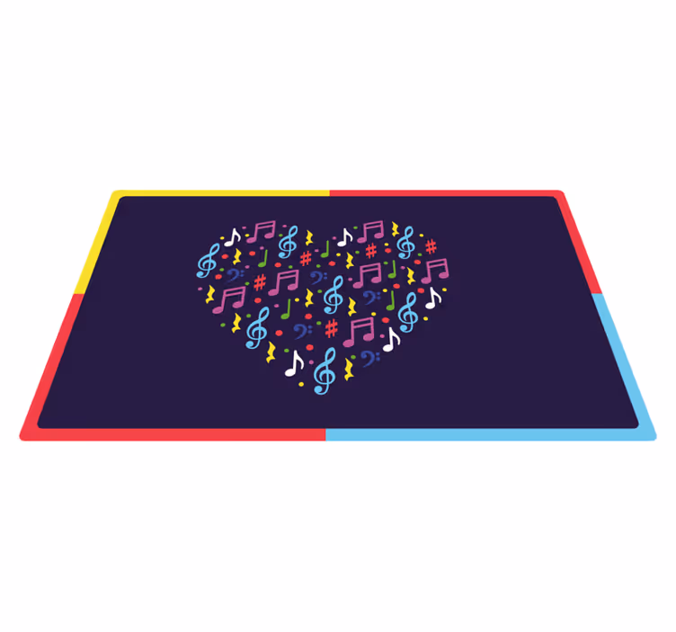 Tapis vinyle autres tapis cœur de musique coloré - TenStickers