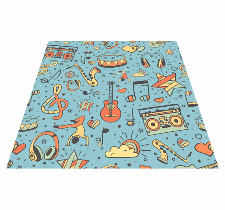 Tapis vinyle autres tapis symboles musicaux ludiques - TenStickers