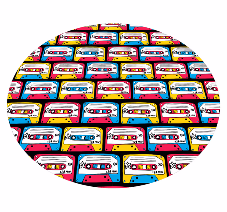 Tapis vinyle rétro cassettes colorées vivantes - TenStickers
