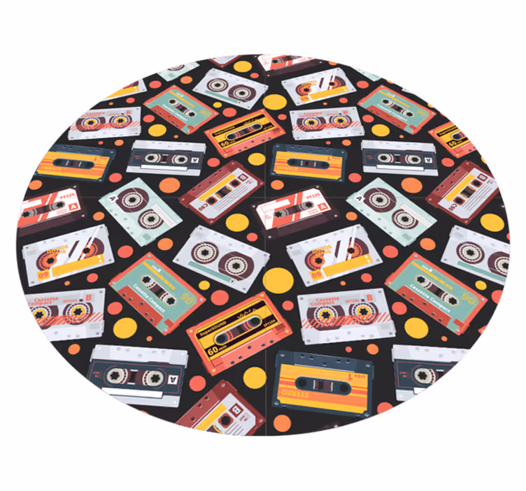 Tapis vinyle rétro motif cassette vintage - TenStickers