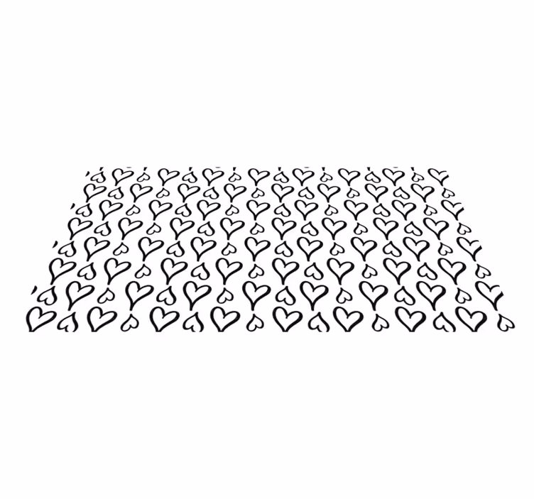 Tapis vinyle texture motif cœurs noirs - TenStickers