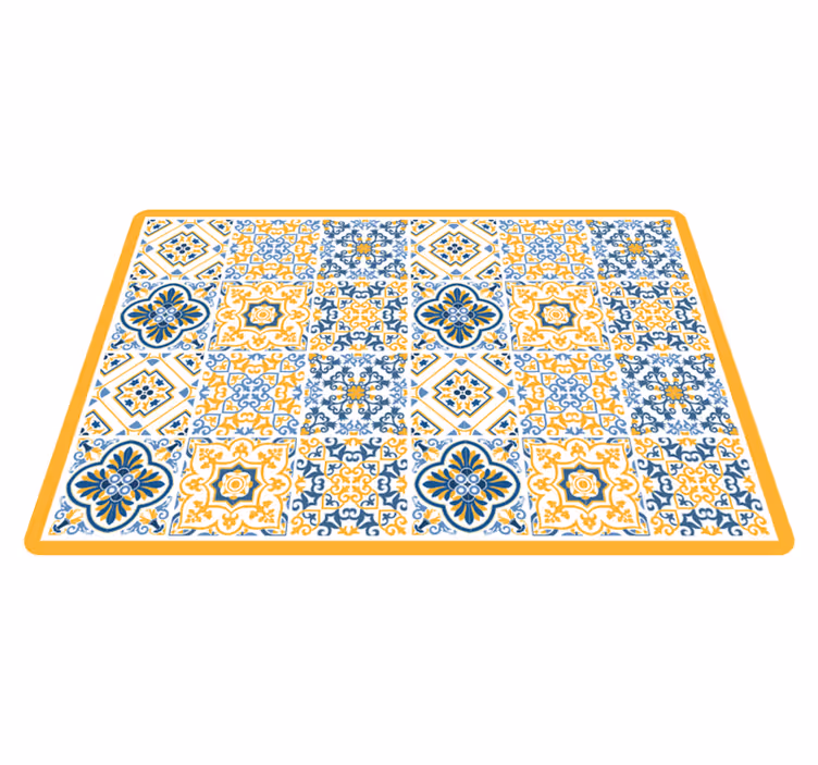 Tapis vinyle carreaux de ciment motifs mosaïque vibrants - TenStickers