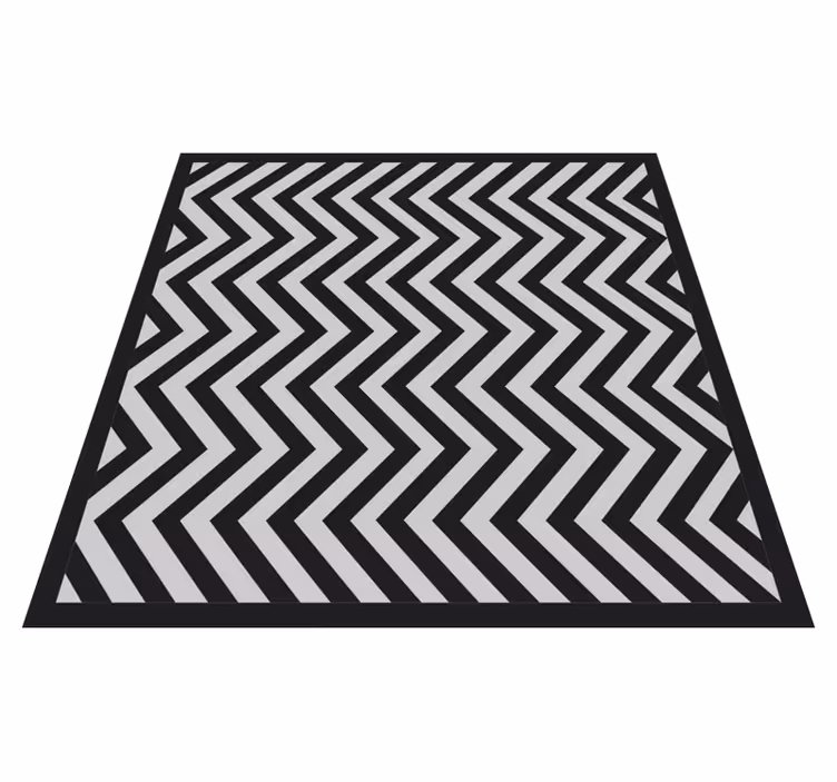 Tapis vinyles géométriques zigzag noir et gris - TenStickers