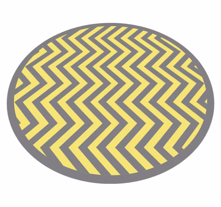 Tapis vinyles géométriques chevrons gris et jaunes - TenStickers