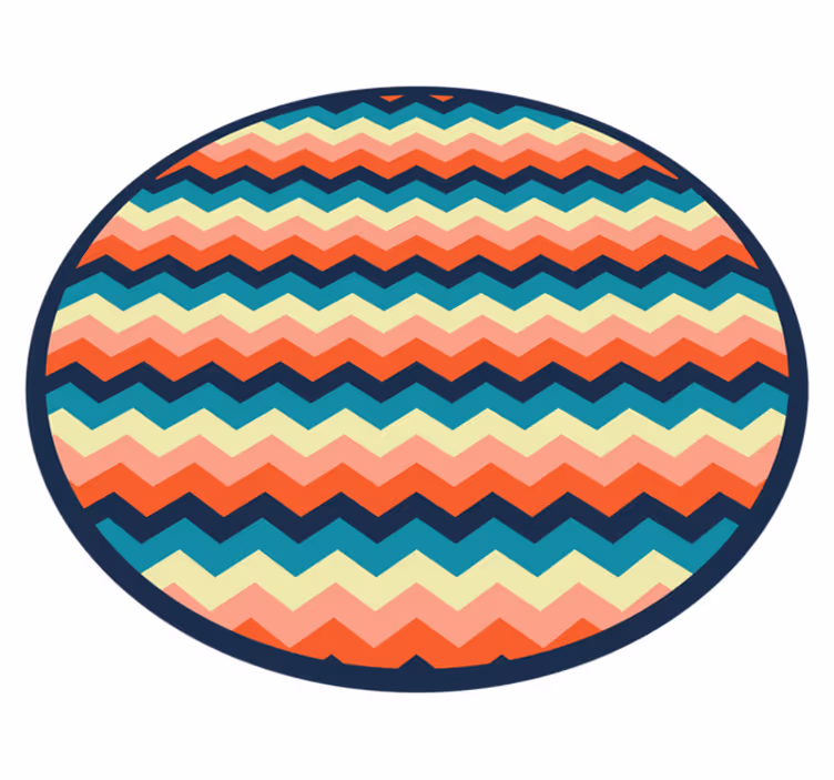 Tapis vinyles géométriques motif à chevrons coloré - TenStickers