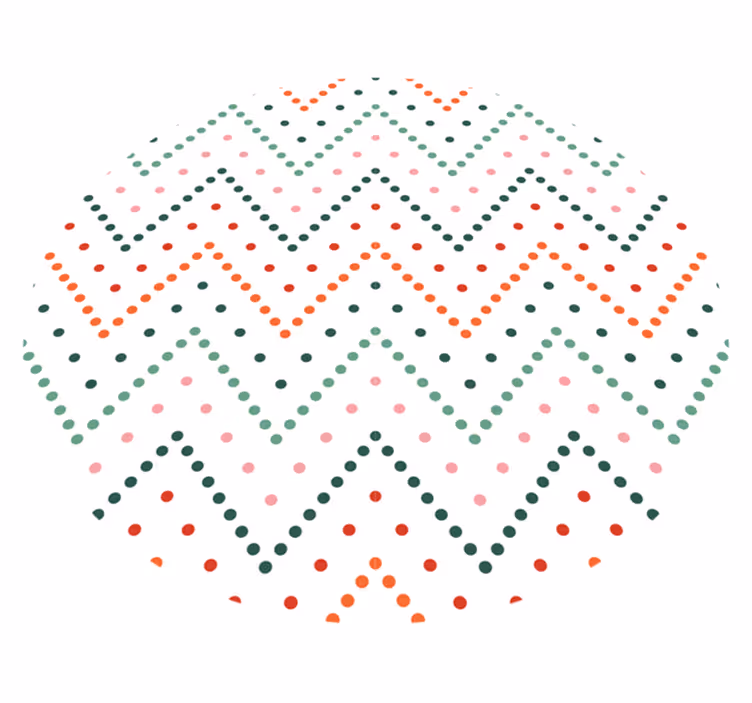 Tapis vinyle minimaliste à pois colorés en chevron - TenStickers