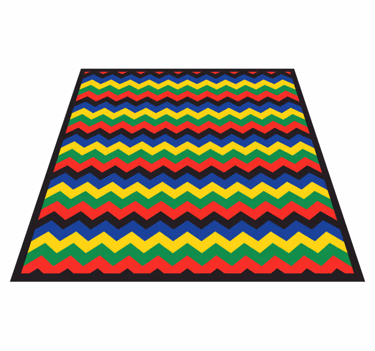 Tapis vinyles géométriques élément en zigzag vivant - TenStickers
