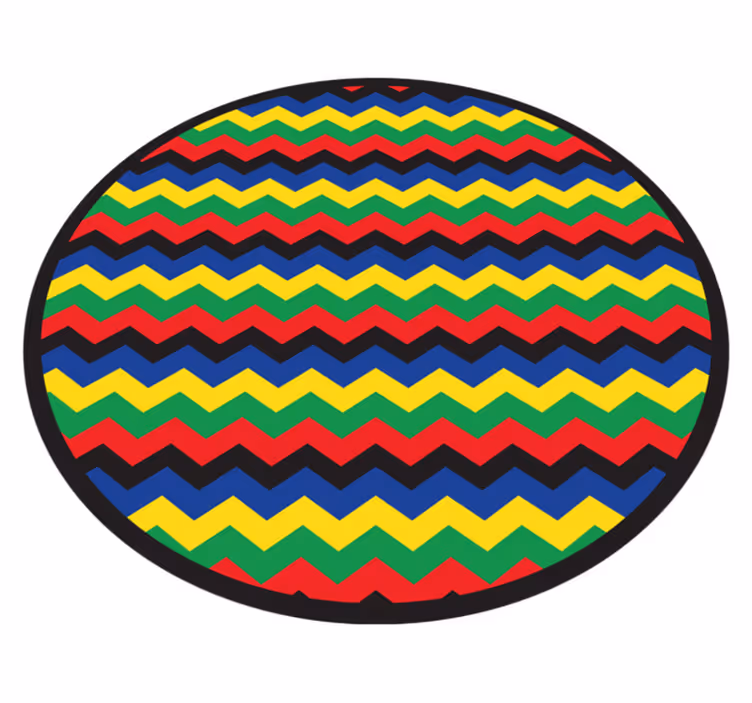 Tapis vinyles géométriques style zigzag coloré - TenStickers