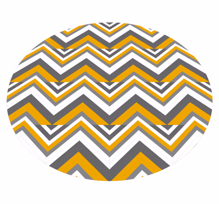 Tapis vinyles géométriques chevrons gris et jaune - TenStickers