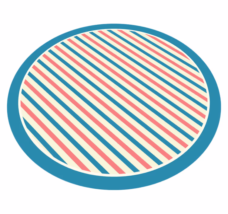 Tapis vinyle rayures motif circulaire diagonal - TenStickers