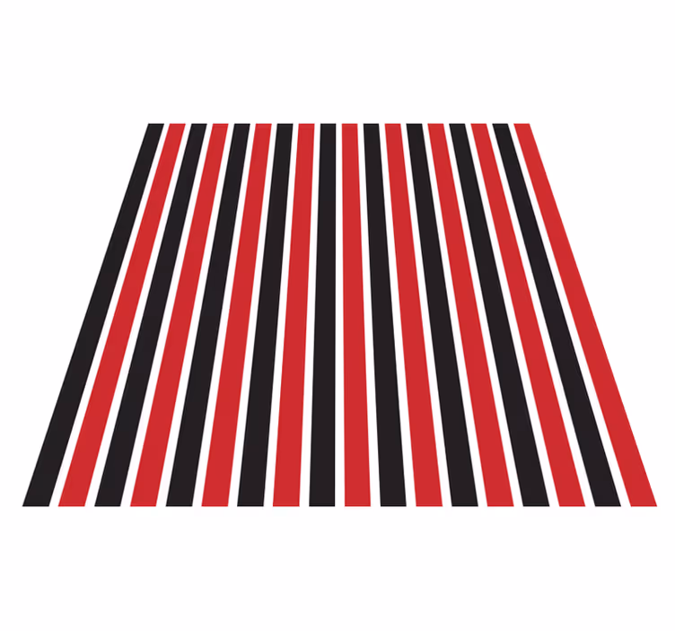 Tapis vinyle rayures rouge et noir verticales - TenStickers