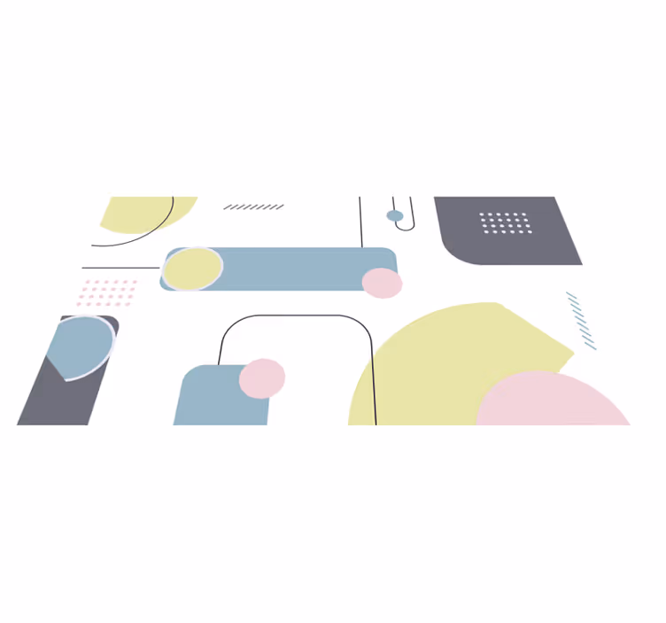 Tapis vinyles géométriques formes géométriques pastel - TenStickers