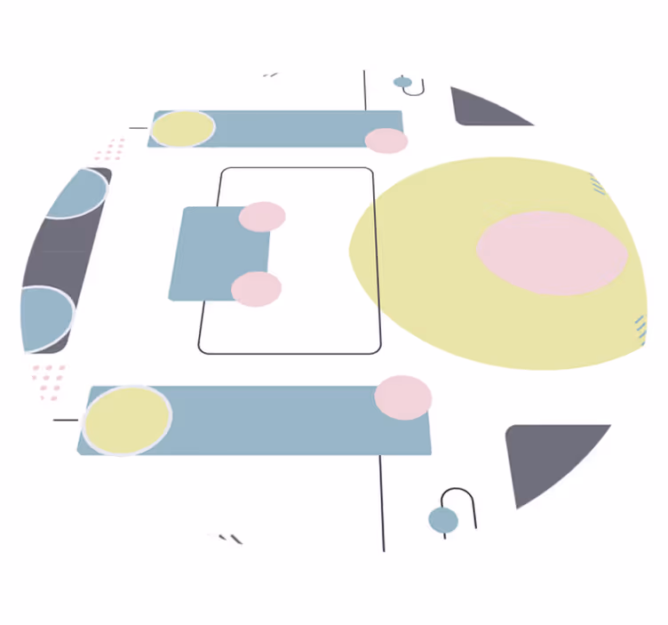 Tapis vinyles géométriques formes circulaires abstraites - TenStickers