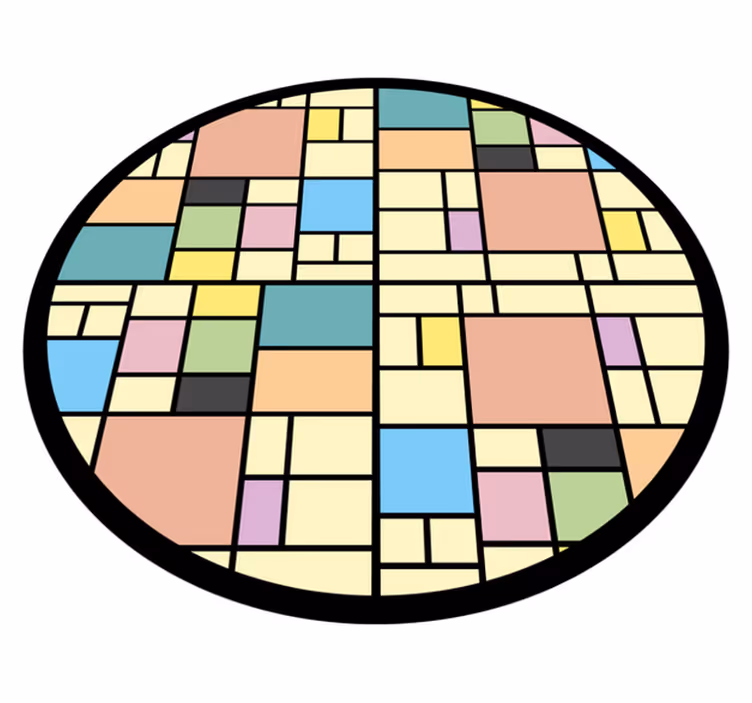Tapis vinyles géométriques motif blocs colorés - TenStickers